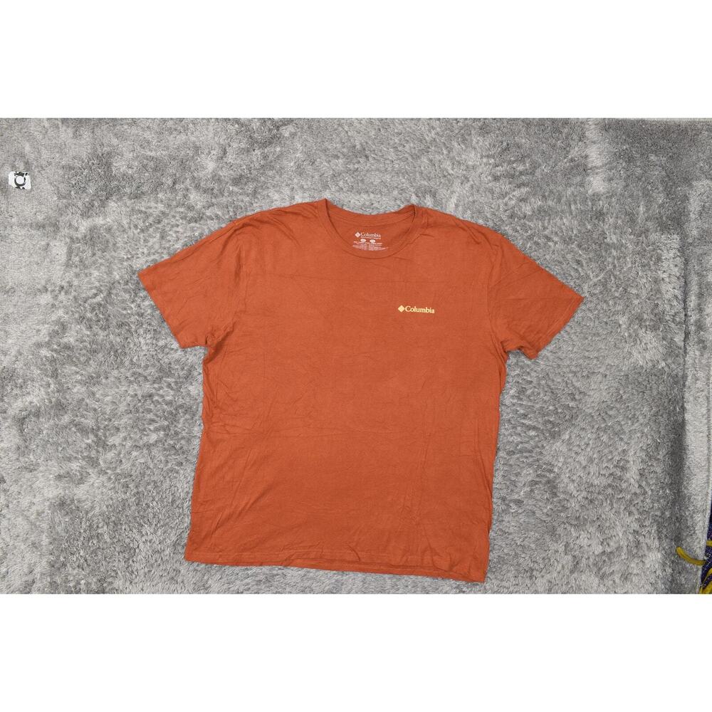 Columbia Men's 2XL Orange Cotton T-Shirt Crew Neck Short Sleeve Solid - Picture 6 of 8